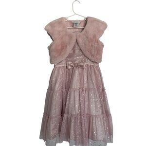 Jona Michelle Girl’s Pink Sparkle Formal Dress Size 8